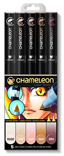 Chameleon pen set of 5 skin tones