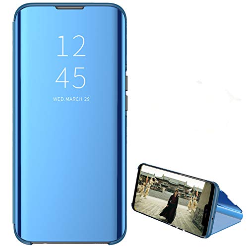 Hülle® Plating Flip Mirror Case Compatible for Samsung Galaxy A11 (Sky Blue)