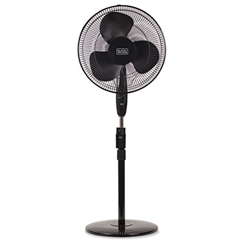 BLACK+DECKER BFSR16B 16 in. Stand Fan with Remote Control, Black