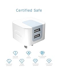 Dodoli - Cargador de pared USB (8 en 1, 2,4 A, adaptador de doble puerto, cable USB C, cable micro USB, adaptador USB C a USB, adaptador USB C, compatible con iPhone, iPad, Samsung Plus)
