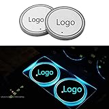 Wall Stickz Auto Sport 2PCS LED Cup Holder Mat Pad Coaster with USB Rechargeable Interior Decoration Light Fit To-yot Accessories