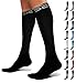 SB SOX Compression Socks for Men & Women (20-30 mmHg) - Best Support Stockings for Travel, Medical, and Sports - Perfect for Everyday Wear (Medium, Solid Black)