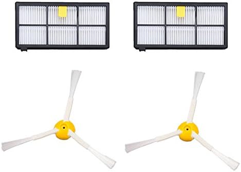 NOMACY Accessories Replacement Parts for iRobot Romba 800 900 Series 880 860 870 871 980 990 Replenishment Kit Vacuum Cleaner Including 2 Filters, 2 Side Brushes