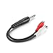 TNP Premium Dual Female RCA to 1/4 Inch Male TRS Splitter Cable - 6.35mm Dual Female RCA to TRS Cable Plug, 1/4 to RCA Dual Female Y Connector Adapter for Stereo Jack, 8 Inch