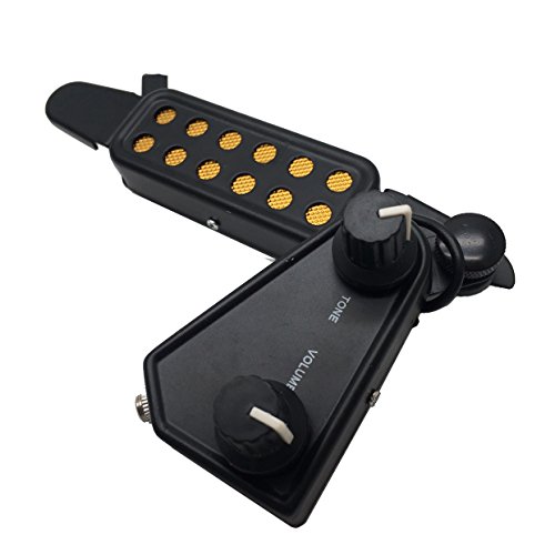 12 SoundHole Guitar Pickup Acoustic Electric Transducer for Acoustic Guitar Magnetic Preamp with Tone and Volume Control