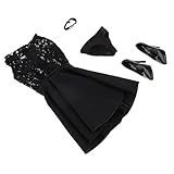 SunniMix 1/6 Scale Briefs Lace Dress Set Neck Band for 12'' Hot Toys HT Action Figure