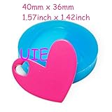 225LBP Double Heart Molds Heart in Heart Mold Heart Charms Mould Silicone Flexible Mold 40mm - Polymer Clay Sugarcraft Molds