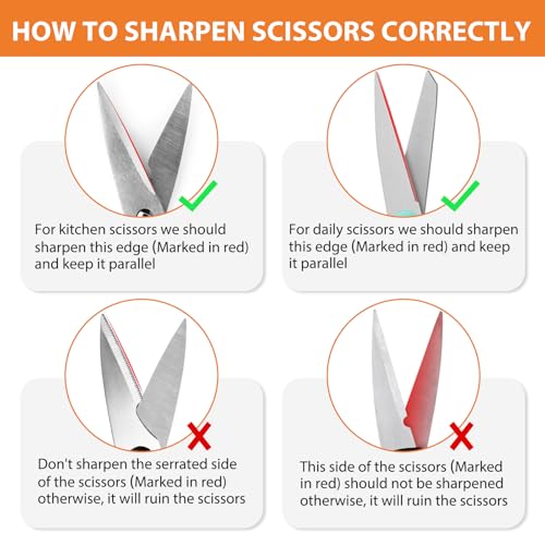 longzon Knife Sharpener 6-in-1 Manual Sharpening Tool with Cut-Resistant Glove, for Kitchen Knives, Serrated Knives, Scissors, and Pocket Knives – Safe and Easy to Use
