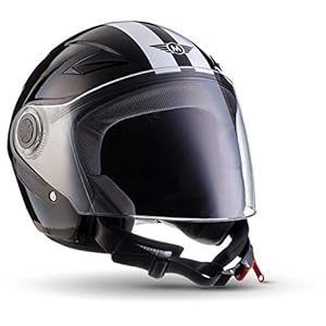 MOTO Helmets® U52″Racing Black” · Jet-helm · motorhelm scooter helm Bobber bromfiets helm chopper retro cruiser vintage pilot biker helm · ECE vizier snelsluiting tas L (59-60cm)