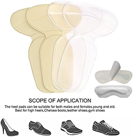 Heel Grips Liners, Back Heel Insoles Cushions for High Heels, Gel Shose Inserts for Men &amp; Women Avoiding Foot Pain and Blisters
