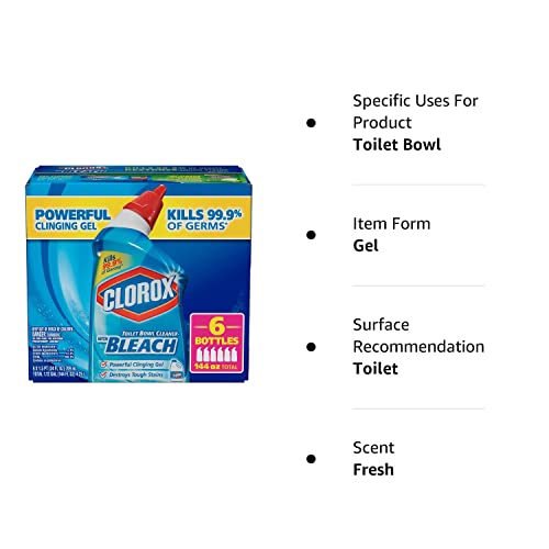 Clorox Toilet Bowl Cleaner with Bleach, 6 Count Pricepulse