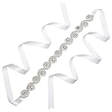 Remedios Bridal Sash Belt with Diamond Design For Women Gifts Nice Gifts,White