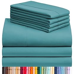 LuxClub 7 PC Split King Sheet Set Bamboo Sheets