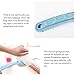 2 in 1 Shower Body Brush with Loofah Sponge & Bristles Back Scrubber, Exfoliating Bath Brush with Curved Long Handle for Wet or Dry, Women and Men, Spa Washing Puff, Blue