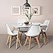FurnitureR Dining Table Rectangular Top Dining Desk 44'' x 28'' Leisure Cofffee Table 2-4 People Wood Beech White Kitchen Desk