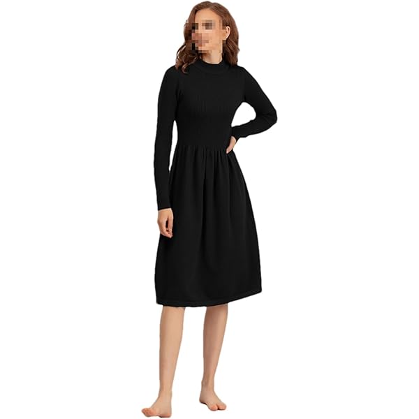 Draped Waist Dress Maggy London Women's Long Sleeve Midi Dress - Mock Neck, Ruched  Waist, A-Line Skirt Long Sleeve Cocktail Dress