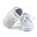 Delebao Baby Infant Lace Up Satin White Shoes Bootie Slippers Sneakers (6-9 Months, Shoes)