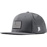 Branded Bills Vintage Old Glory PVC Flat Performance Hat for Men, Grey