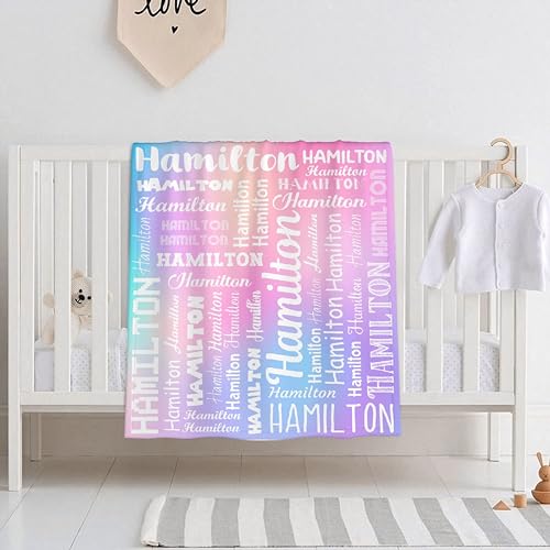 Custom Name Throw Blanket Name Personalized Blanket Gift for Boys Girls Kids Soft Cozy Blanket for Bed Couch Sofa Chairs—All Season 30''x40'' for Baby/Pets