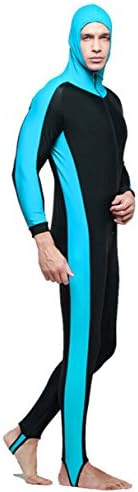 One Piece Hooded Diving Suit Wetsuits Rush Guard Dive Skin Clothes Lake Blue (L)