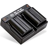 BM Premium 2 Pack of EN-EL15B Batteries and Dual Battery Charger for Nikon Z6, Z7, D850, D7500, 1 V1, D500, D600, D610, D750, D800, D800E, D810, D810A, D7000, D7100, D7200 Digital Cameras