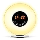 [2017 Upgraded Version]Wake Up Light Alarm Clock Sunrise Simulation Digital Clock , 6 Natural Sounds, FM Radio, Snooze/Sunset Function, Touch Control 7 Colors LED Night Light With USB Charger