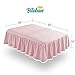 Pink Crib Skirt Pleated with White Lovely Pompoms, Bedding Dust Ruffle for Girls, 14