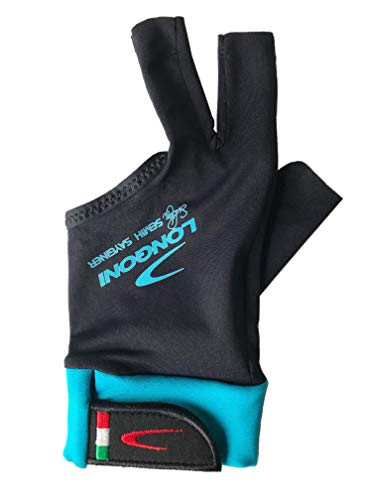 Longoni Sultan 2.0 Billiard Pool Cue Glove - for Left Hand - Black (Large)