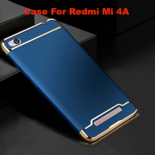 AEETZ® Redmi 4A Back cover, Mi4A Case, Ultra-thin 3in1 Eventual Series New Luxury 360 Degree Protection back cover case For Redmi Mi 4A - Blue with Gold