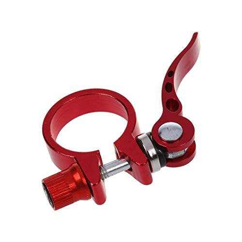 Bicycle Quick Release Seat Post Seatpost Clamp Durable 31.8mm Bike Seatpost Clamp for Bike Cycling Lock Red - Thumbnail 3