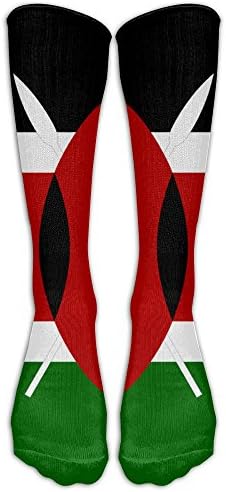 PIOL Kenya Flag Printed Crew Socks Warm Stocking Trendy Long Socks