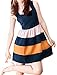 Allegra K Women Color Block Sleeveless Square Neck Mini Tank Dress S Dark Blue