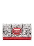 GUESS Women's Doubt Wallet Clutch Bag, (Black / Red)