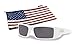 Oakley Gascan Sunglasses (Matte White Frame, Prizm Black Lens) with Country Flag Microbag