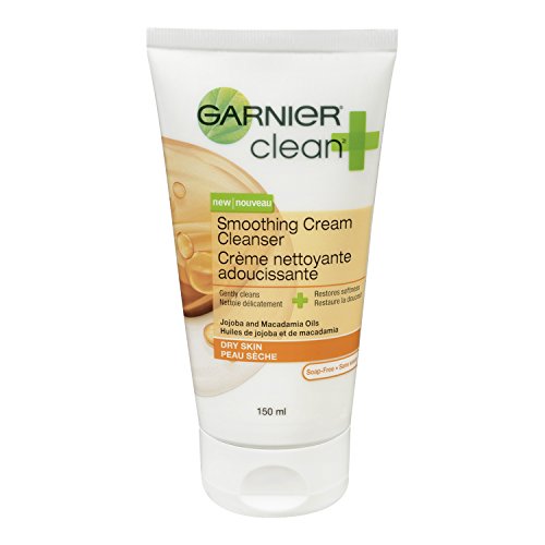 Garnier Clean+ Smoothing Cream Cleanser For Dry Skin, 5 Fluid ounces