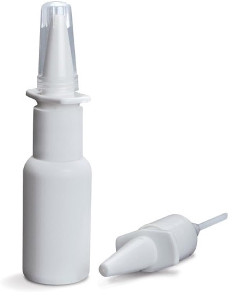 CMJ™ 10 x 5ml Empty Nasal Pump Spray Plastic Bottle Refillable White Fine Mist UK Seller