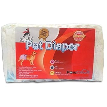 PawCloud | Leak Proof | Disposable Dog Diapers with Absorbent Wraps - Small (44 X 32 cm) - Pack of 6