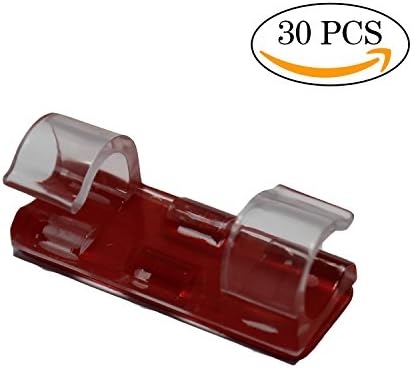 Transparent double Self-Adhesive Cable Clips Organizer Drop Wire Holder Cord Management Pack of 30 (Clear)