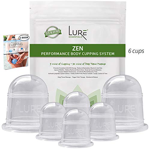 LURE Essentials Zen Cupping Therapy Set 6 Massage Cups for Cellulite, Fascia, Digestive and Respiratory Support for Home… - Image 5