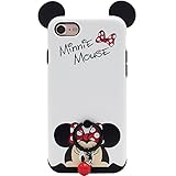 MC Fashion iPhone 7 Case, iPhone 8 Case, Cute Cartoon Minnie Mouse Ears [Ring Grip & Kickstand Series] [Dual-Layer] Hard PC Outer + Soft TPU Inner Protective Case Cover (#1)