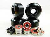 Big Boy Set of 4 Skateboard Wheels Blank 52mm with Abec 7 Bearings and Spacers, Black
