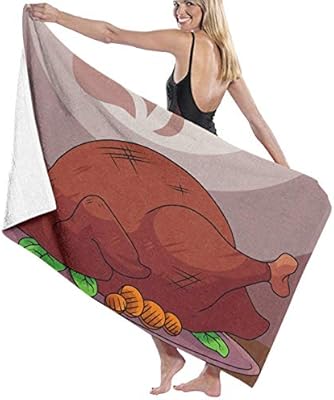 Turkey Cartoon Meat Beach Towels Polyester Quick Dry Soft Bath Sheets Summer Novelty Outdoors Large Bath Towels For Yoga Mat Beach Cover Blanket 31 5 X 51 2 Towels Amazon Com Au