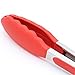Set of 2 Kitchen Tongs 9-Inch & 12-Inch, Premium Stainless Steel BPA Free Silicone Non-Stick Grilling Barbeque Cooking Locking Food Tongs, Red