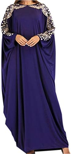 zhruiqun Women Muslim Oversized Maxi Dress-Lady Arabic Abaya Dubai Robe One Size