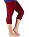Premium Soft Light Comfy Fit Bamboo Capri Pants Cropped Under Dress Leggings for Women Regular and Plus Size Wine Red 6XL (US 3XL Plus)