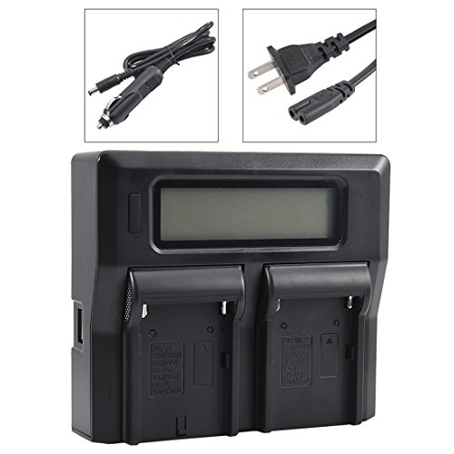 DSTE Replacement for 1.5A Dual Battery Charger Compatible Sony NP-FM50 NP-FM55H NP-FM500H NP-QM71 NP-QM91 NP-QM51D NP-QM71D NP-QM91D NP-F550 NP-F750 NP-F970 with USB Port