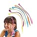 Lumiparty High Quality 11 Inches One Dozen Neon Nylon Braided Hair Extensions Attachments, Assorted Colors Nylon Clip Snap On Children Kit for Birthday Party Favors