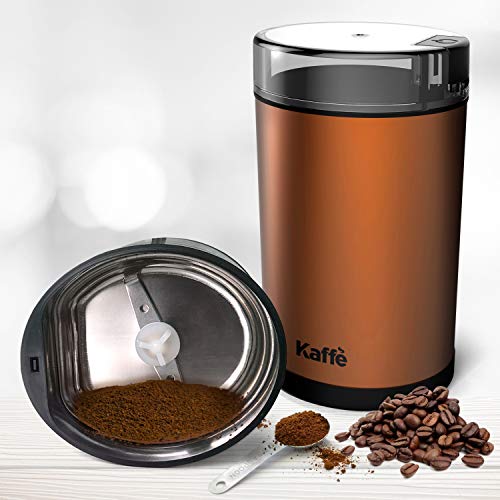 KF2030 Electric Coffee Grinder by Kaffe - 3oz Capacity with Easy On/Off Button. Cleaning Brush Included! (Copper) - Thumbnail 6