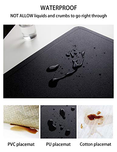Alpiriral Dining PlaceMats Heat Resistant PlaceMats Easy to Wipe Off Scrub Vinyl Place Mats Washable Table Mats Protect A Table from Messes & with A Nice Looking (Black, Set of 4)