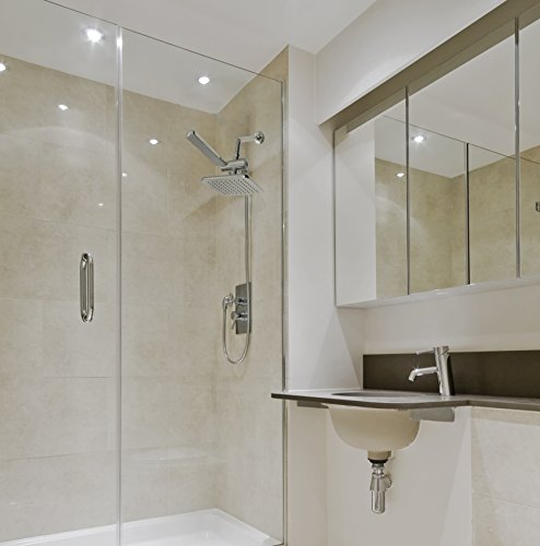 AMG - Manhattan High Pressure Rainfall Shower Head Set (117 Jets - Combined) with Modern Design, Chrome Finish with Water Diverter and Hose.